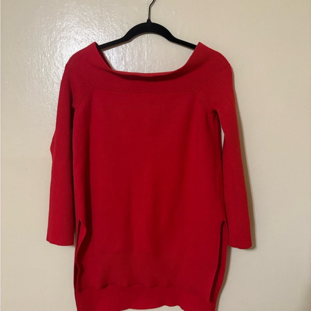 Anthropologie Scarlet Off-the-Shoulder Sweater